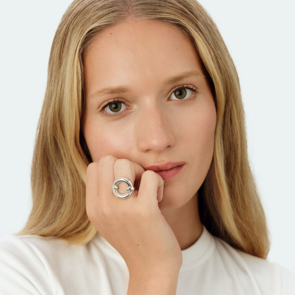 Bague large INES - Argent&eacute; - Bagues fantaisie  | Agatha