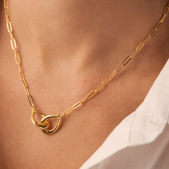 Collier ras du cou GEMINI - Cristal / Doré - Colliers  | Agatha