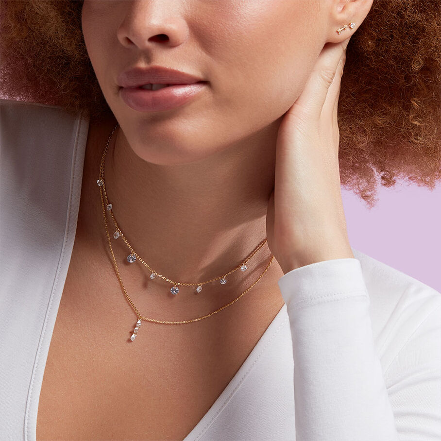 Collier ras du cou PETILLE - Cristal / Doré - Colliers  | Agatha