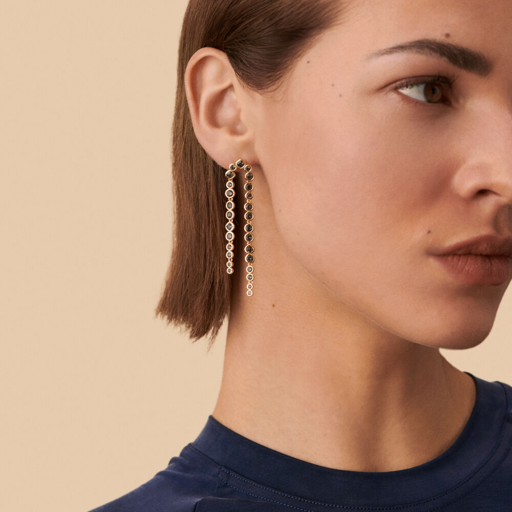 Boucles d'oreilles pendantes ADAMAS - Gris / Doré - Boucles d'oreilles fantaisies  | Agatha