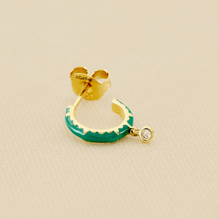 Piercing créole JUNGLY - Vert / Doré - Piercings  | Agatha