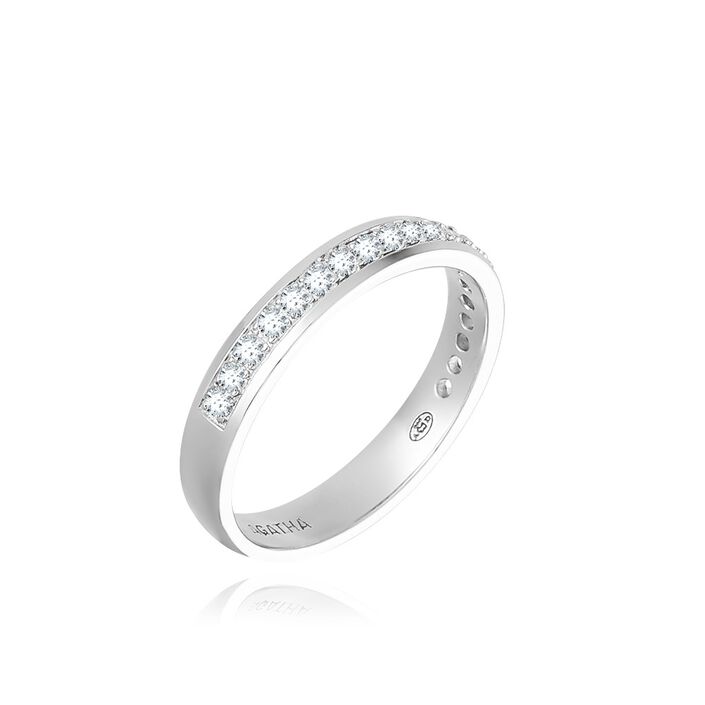 Bague fine PERSEE - Cristal / Argenté - Bagues  | Agatha